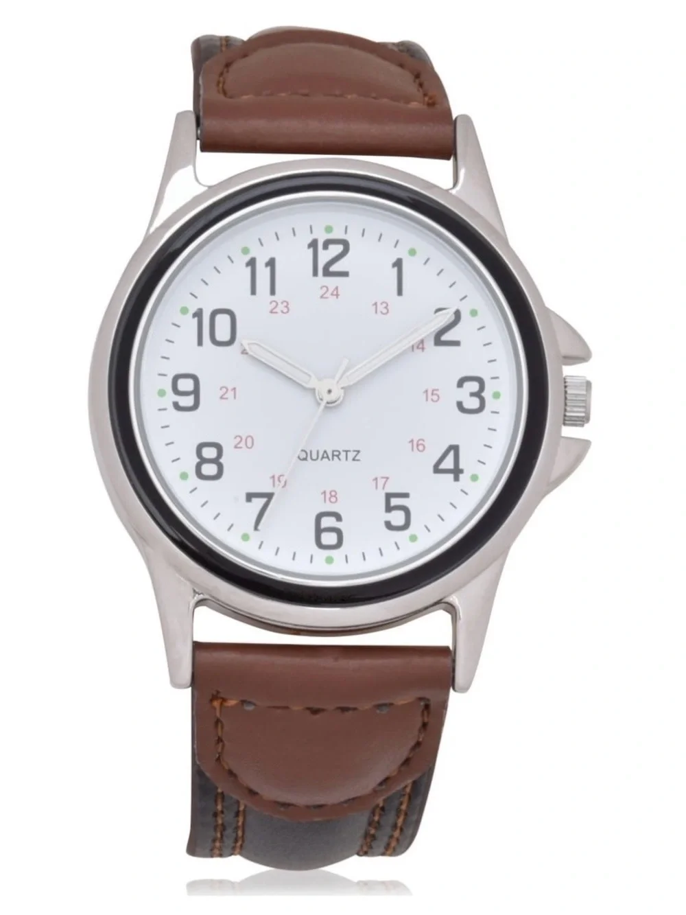 George Men’s Easy-Read Watches — Black and Brown Straps